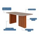 Ver imagem 5 de Mesa de Sala Jantar Ester com Tampo Vidro 180x90cm Cinamomo Off White