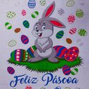 Ver imagem 2 de Pano de Prato Lomaer Sacaria Pascoa 50cmx70cm Estampado Coelho 0c Branco