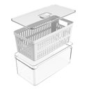 Ver imagem 2 de Organizador de Geladeira com Cesto Clear Fresh 30x15x13cm Natural
