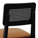 Ver mais imagens de Kit 2 Banquetas Madeira Maciça Assento Estofado Preto Assento Estofado Corano Caramelo