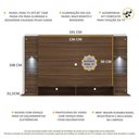 Ver imagem 4 de Painel com Suporte TV 60" e 2 Leds Vegas Multimóveis V3677 Madeirado