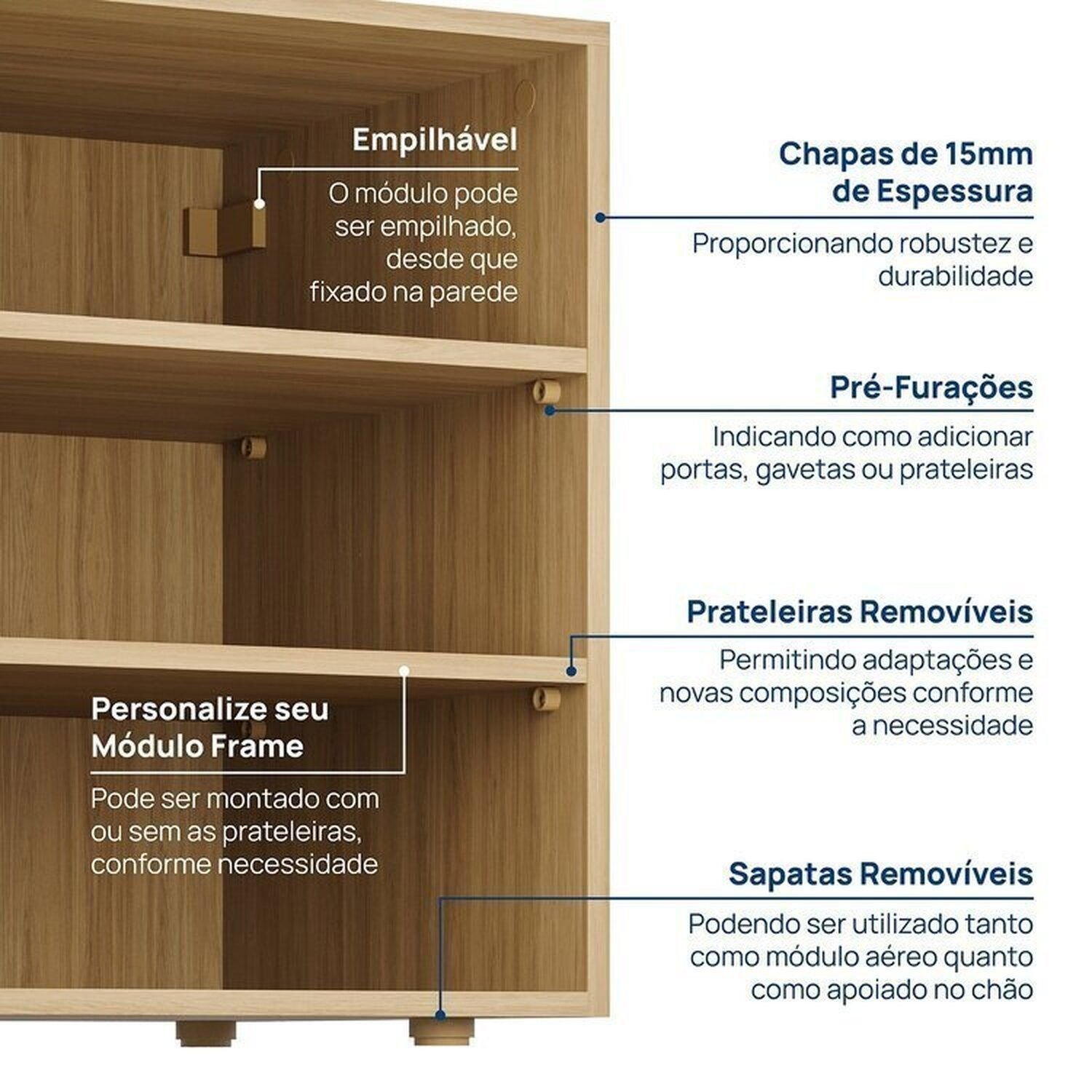 Módulo 70x60 2 Portas Frame Cabecasa madeiramadeira - 6