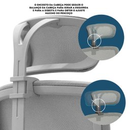 Cadeira de Escritório V1 Connect Ergonômica 150kg Reclinável Cinza - 7