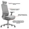 Cadeira de Escritório V1 Connect Ergonômica 150kg Reclinável Cinza - 4