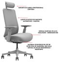 Ver imagem 4 de Cadeira de Escritório V1 Connect Ergonômica 150kg Reclinável Cinza