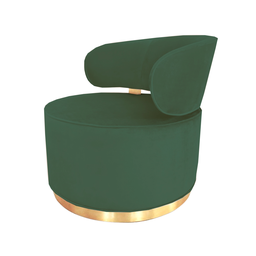 Poltrona Decorativa Florença Base Epóxi Fosco Veludo MQ Decor - Verde musgo veludo - 1