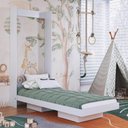 Ver imagem 2 de Cama Articulada Solteiro Vertical com 2 Nichos CV1080 80cm Branco - Art In Móveis