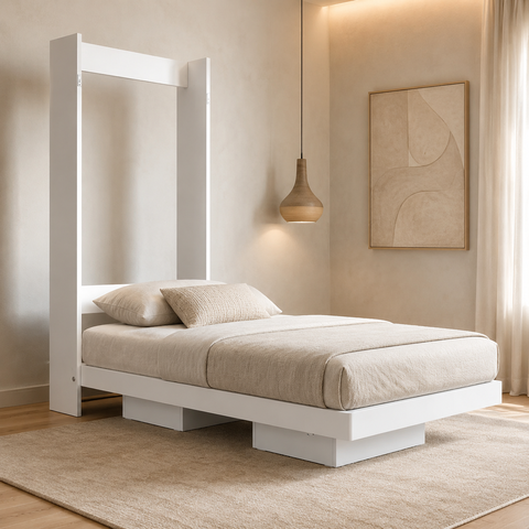 Cama Articulada Solteiro Vertical com 2 Nichos CV1080 80cm Branco - Art In Móveis