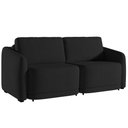 Ver imagem 1 de Sofá Cama Casal para Sala 216cm Polska K04 Veludo Preto - Mpozenato
