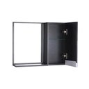 Ver imagem 2 de Armário para Banheiro com Espelho com Puxador Metal - Preto com Espelho à Esquerda