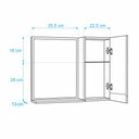 Ver imagem 4 de Armário para Banheiro com Espelho com Puxador Metal - Preto com Espelho à Esquerda