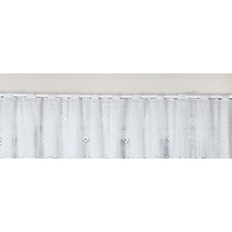 Cortina Pia Renda Coffee Branco 2,00Larg X0,80 Alt - 5