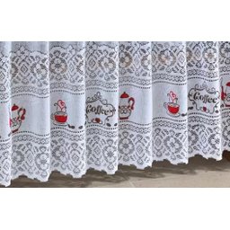 Cortina Pia Renda Coffee Branco 2,00Larg X0,80 Alt - 6