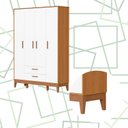 Ver imagem 5 de Roupeiro Flip 4 Portas 2 Gavetas Branco Fosco com Savana
