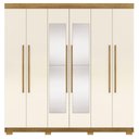 Ver imagem 1 de Guarda Roupa Casal 6 Portas 2 Gavetas Espelho 218 Cm Vlr Nature Champanhe