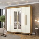 Ver imagem 7 de Guarda Roupa Casal 6 Portas 2 Gavetas Espelho 218 Cm Vlr Nature Champanhe