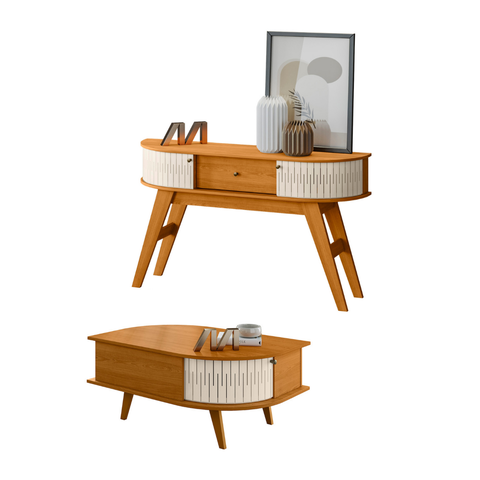 Conjunto de Aparador e Mesa de Centro Parma Cinamomo