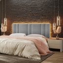 Ver imagem 1 de Cabeceira King Estofada com Led - Linho Cinza