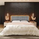 Ver imagem 7 de Cabeceira King Estofada com Led - Linho Cinza