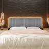 Cabeceira King Estofada com Led - Linho Cinza - 8