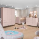 Ver imagem 1 de Quarto Completo Com Berço Guarda Roupa E Cômoda Rose Melinda Phoenix Baby