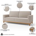 Ver imagem 3 de Sofá Living 145cm 2 Lugares Kayrós D05 Bouclê Bege - Mpozenato