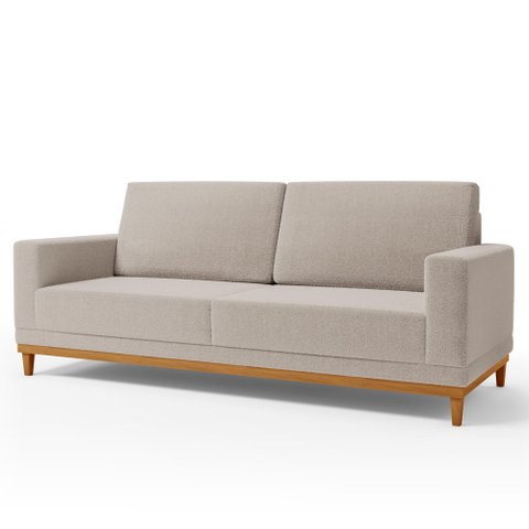 Sofá Living 145cm 2 Lugares Kayrós D05 Bouclê Bege - Mpozenato
