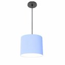 Ver imagem 1 de Luminária Pendente Vivare Free Lux Md-4105 Cúpula em Tecido Azul-bebê da Canopla Canopla Preta e