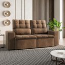 Ver imagem 2 de Sofa 2 Lugares Retratil Suede Malibu Estofado - Bege
