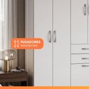 Ver imagem 6 de Guarda Roupas Solteiro Maya 7 Portas de Bater 2 Gavetas Branco Aramóveis