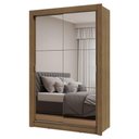 Ver imagem 3 de Guarda-roupa Solteiro 2 Portas de Correr com Espelhos Rustic Milano Madesa