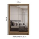 Ver imagem 4 de Guarda-roupa Solteiro 2 Portas de Correr com Espelhos Rustic Milano Madesa