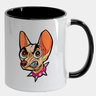 Caneca Branca com Interna Preta Y5 Cachorro Chihuahua Bravo Desenho - 1