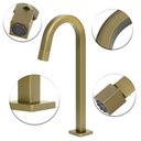 Ver imagem 2 de Torneira Banheiro Quadrada Dourada Gold Pratica Clean Alta