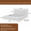 Ver imagem 3 de Cama Japonesa com Cabeceira King Veludo Nobre Avelã - Sallar Home