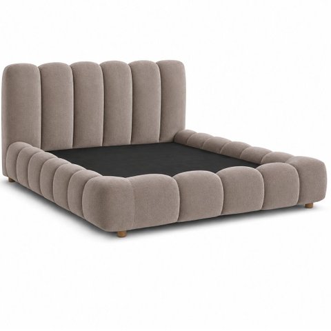 Cama Japonesa com Cabeceira King Veludo Nobre Avelã - Sallar Home