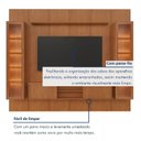 Ver mais imagens de Rack com Painel e Cristaleira para TV até 75 Polegadas com LED e Vidro MDF 250CMX279CM Zeus Marrom