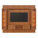 Ver imagem 2 de Rack com Painel e Cristaleira para TV até 75 Polegadas com LED e Vidro MDF 250CMX279CM Zeus Marrom