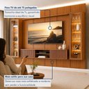 Ver imagem 7 de Rack Ripado Suspenso com Painel para TV com 2 Cristaleiras 100% MDF 231x250cm até 75 Polegadas