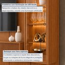 Ver imagem 6 de Rack Ripado Suspenso com Painel para TV com 2 Cristaleiras 100% MDF 231x250cm até 75 Polegadas