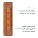Ver imagem 5 de Rack Ripado Suspenso com Painel para TV com 2 Cristaleiras 100% MDF 231x250cm até 75 Polegadas
