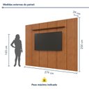 Ver imagem 3 de Rack com Painel e Cristaleira para TV até 75 Polegadas com LED e Vidro MDF 250CMX279CM Zeus Marrom