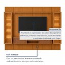 Ver mais imagens de Rack Ripado Suspenso com Painel para TV com 2 Cristaleiras 100% MDF 231x250cm até 75 Polegadas