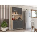 Ver imagem 2 de Armário Balcão Cozinha Completa Lótus 4 Portas 1 Gaveta MDP Avena Grafito Demóbile