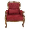 Poltrona Imperador Clássica Entalhada Madeira Maciça Suede Vermelho Soberati - 2