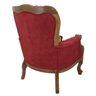 Poltrona Imperador Clássica Entalhada Madeira Maciça Suede Vermelho Soberati - 3