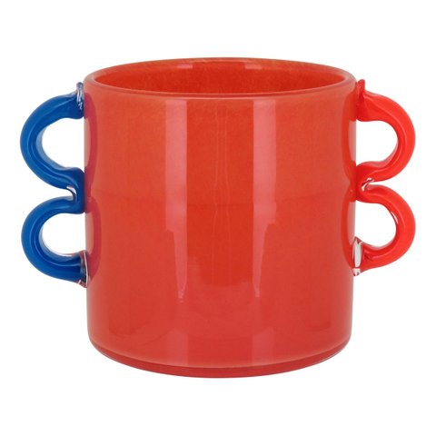 Vaso Decorativo Enfeite Casa Vidro 15x21x21cm Laranja