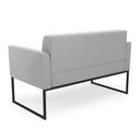 Ver imagem 7 de Kit 1 Sofá Namoradeira e 2 Poltronas Elisa Suede Cinza Base Metálica Industrial Preto - D'Rossi