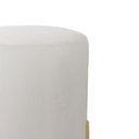 Ver imagem 2 de Kit 2 Puf Redondo Thor Veludo Sala Quarto Pé Metal Reforçado Veludo Bege