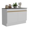 Balcão Cozinha Gabinete Pia 120cm 2 Portas com Rodapé Veneza Multimóveis Mp2239 Branco/dourado - 1